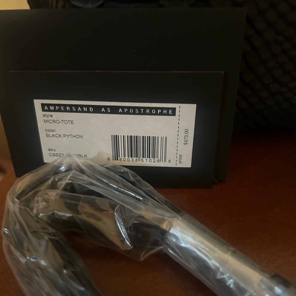 Ampersand As Apostrophe Black Python Micro-Tote W… - image 3